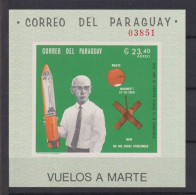 Paraguay Block 135 ** MNH Rocket Ernst Stuhlinger 1969 - Paraguay