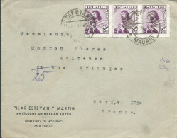 ESPAGNE  LETTRE 75c ESTAFETA / MADRID POUR PARIS DE 1949 LETTRE COVER - Storia Postale