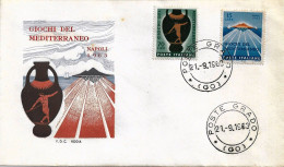 Fdc Rodia: GIOCHI DEL MEDITERRANEO (1963); No Viaggiata; Annullo Grado - FDC