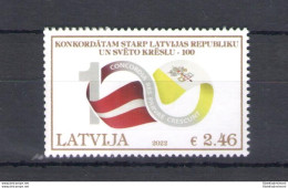 2022 Lettonia - Centenario Concordato - Emissione Congiunta Con Vaticano - 1 Valore - MNH** - Gezamelijke Uitgaven