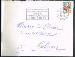 ORF-L12 - FRANCE Flamme Sur Lettre Exposition Antiquaires-Décorateurs Joailliers Paris 1966 - Sellados Mecánicos (Publicitario)