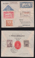 Paraguay 1936 CONDOR Registered Airmail Cover ASUNCION X NAUMBURG Germany Olympia Cinderella Backside - Paraguay