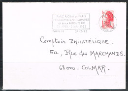 ORF-L14 - FRANCE Flamme Sur Lettre Salon Des Antiquaires Et De La Bijouterie Parc Floral De Paris 1982 - Maschinenstempel (Werbestempel)