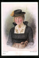 AK Junge Frau In Tiroler Tracht Mit Hut  - Ohne Zuordnung