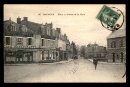 18 - BOURGES - PLACE ET AVENUE DE LA GARE - HOTEL DU BERRY - TERMINUS HOTEL - Bourges