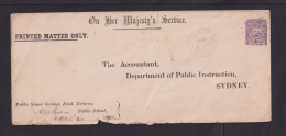 1890 - 1 P. Langformatige Dienst-Ganzsache Ab ARALUEN Nach Sydney - Covers & Documents