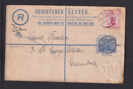 1904 - 3 P. Einschreib-Ganzsache Mit Zufrankatur Ab HORORATA Nach Greendale - Lettres & Documents