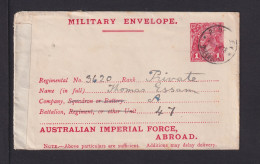 1918 - 1P. Militär-Ganzsache (FP U 2) Gebraucht Aus Queensland An Feldpost-Anschrift - Zensur - Enteros Postales
