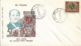 Fdc Filagrano: MASCAGNI (1963); No Viaggiata; Annullo Livorno - FDC