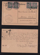Deutsches Reich 1923 Dienst Postkarte 4x10M HEIDELBERG X BERLIN Landes Sternwarte - Brieven En Documenten