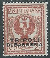 1915 LEVANTE TRIPOLI DI BARBERIA AQUILA 2 CENT MH * - RF11-4 - Europa- Und Asienämter