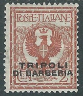 1915 LEVANTE TRIPOLI DI BARBERIA AQUILA 2 CENT MH * - RF12-6 - Bureaux D'Europe & D'Asie