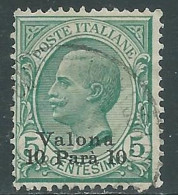 1909-11 LEVANTE VALONA USATO 10 PA SU 5 CENT - RF14-4 - Uffici D'Europa E D'Asia
