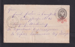 1881 - 7 K. Überdruck-Ganzsache (U 27C) Mit Bahnpoststempel Nach Cannstadt - Postwaardestukken