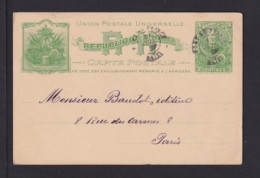 1903 - 3 C. Ganzsache Ab Port-au-Prince Nach Paris - Haití
