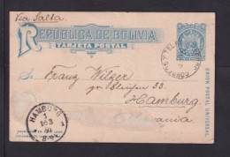 1891 - 2 C. Ganzsache Ab COCHABAMBA Nach Hamburg - Bolivië