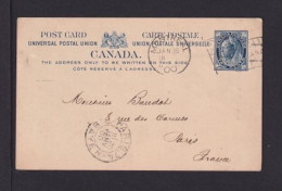 1900 - 2 C. Ganzsache (P 22) Ab Montreal Nach Paris - Briefe U. Dokumente