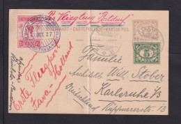 1927 - 2 1/2 Gld. Auf Ganzsache Per Flugpost Ab Bandoeng Nach Deutschland - Nederlands-Indië