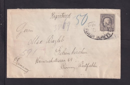 1921 - 15 C.  USA Auf Einschreibbrief Ab SHANGHAI Nach Gelsenkirchen  - 1912-1949 Republiek