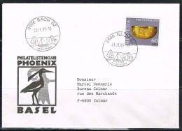 ORF-L16 - SUISSE Cachet Illustré Sur Lettre De Bäch Lac De Zurich 1989 Affranchissement Pro Patria - Postmark Collection