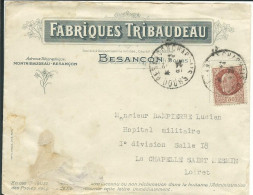 FRANCE LETTRE ILLUSTREE 1F50 BESANCON ( DOUBS ) POUR LA CHAPELLE ST MESMIN ( LOIRET ) DE 1942 LETTRE COVER - 1921-1960: Modern Period