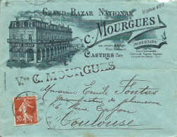 2L4 --- Lettre 81 CASTRES Mourgues, Grand Bazar National 1911 - 1900 – 1949