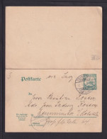 1908 - 2 C. Doppel-Ganzsache (P 7) Ab Tsingtau Nach Neumünster - Kiaochow