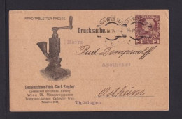 1914 - 3 P. Privat-Ganzsache "Hand-Tabletten Presse" - Ab Wien - Farmacia