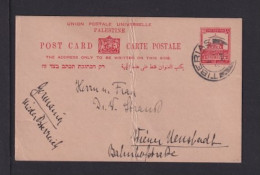 1938 - 8 M. Ganzsache Ab TIBERIAS Nach Österreich - Palestine