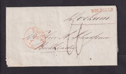 1866 - Roten Stempel WOUDSEND Auf Brief Mit Transitstempel Sneek Nach Dokkum - Storia Postale