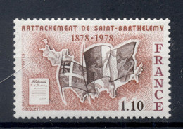 France 1978 - Y & T N. 1985 - Rattachement De L'île De Saint Barthélemy  (Michel N. 2067) - Ungebraucht