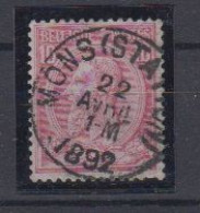 BELGIË - OBP - 1884/91 - Nr 46 T0 (MONS (STATION)) - Coba + 1.00 € - 1884-1891 Leopoldo II