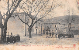 GLUIRAS (Ardèche) - Mairie, Place Et Buste De M. Clauzel, Ancien Député - Voyagé 1906 (2 Scans) - Autres & Non Classés