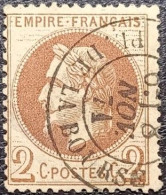 FRANCE Y&T N°26A Napoléon 2c Rouge-brun. Cachet Du 8 Novembre 1871 à Paris (Place De La Bourse) - 1863-1870 Napoleon III With Laurels