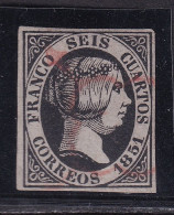 1851 ISABEL II 6 CUARTOS. ARAÑA ROJA. VER - Used Stamps