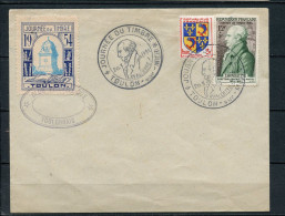 FRANCE JOURNEE DU TIMBRE TOULON 1954 + VIGNETTE - Briefmarkenmessen