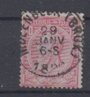 BELGIË - OBP - 1884/91 - Nr 46 T0 (MOLENBEEK (BRUX.)) - Coba + 2.00 € - 1884-1891 Léopold II