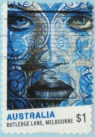 AUSTRALIA 2017 $1 Multicoloured, Street Art-Rutledge Lane Melbourne Micro Cuts Self Adhesive FU - Oblitérés