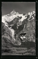 AK Grindelwald, Firstbahn Mit Schreckhorn, Ober Grindelwaldgletscher  - Funicular Railway