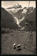 AK Grindelwald, Bergbahn Grindelwald-First Mit Ob. Gletscher  - Funiculares