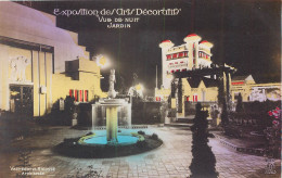 75 PARIS 1925. Exposition Arts Décoratifs Jardin Vue De Nuit - Autres & Non Classés