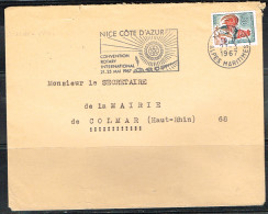 ORG-L 7 - FRANCE Flamme Illustrée Sur Lettre Convention Rotary International NICE COTE D'AZUR 1967 - Mechanical Postmarks (Advertisement)