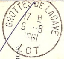 2J10 --- 46 GROTTES DE LACAVE A7 Gérance Gratuite - Manual Postmarks