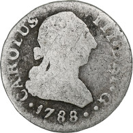 Espagne, Charles III, 1/2 Réal, 1788, Séville, Argent, B+ - Primi Conii