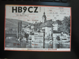 Carte Photo QSL Radio Amateur OLTEN CH SUISSE Switzerland  HB9CZ Année 1948 - Radio-amateur