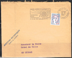 ORG-L 8 - FRANCE Flamme Illustrée Sur Lettre Convention Rotary International NICE COTE D'AZUR 1967 - Mechanical Postmarks (Advertisement)