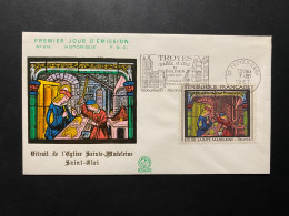 Enveloppe 1er Jour "Vitrail De L'Eglise Sainte Madeleine - Saint Eloi" 07/10/1967 - Flamme - 1531 - Historique N° 616 - 1960-1969