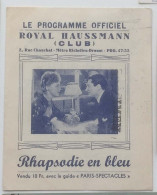 Programme Cinéma ROYAL HAUSSMANN   PARIS - Programme