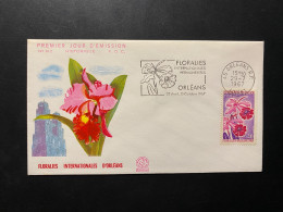 Enveloppe 1er Jour "Floralies Internationales D'Orléans" 29/07/1967 - Flamme - 1528 - Historique N° 612 - 1960-1969