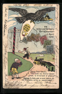 AK Die Letzten Württembergischen Briefmarken, 1.4.1902, Junge Mit Spielzeug-Eisenbahn  - Musique Et Musiciens